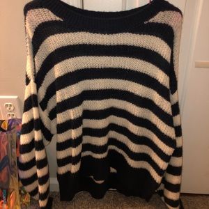 sweater, navy and white